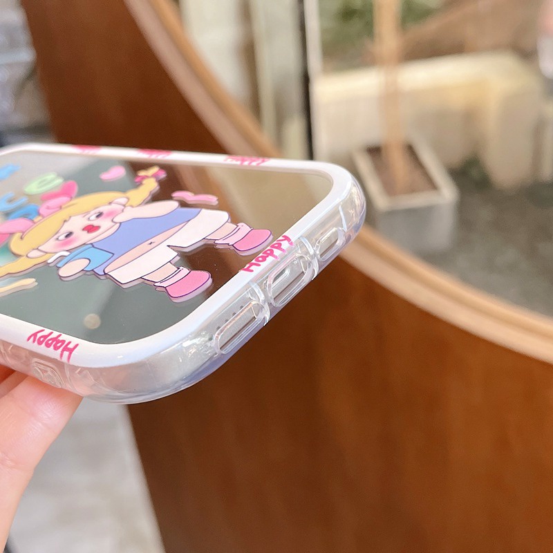 【Ice Cream Mirror】Happy Nice Day Girl Soft Case IPhone 11 12 13 14 Pro Max Women's Gift Cute Phone Case Make up