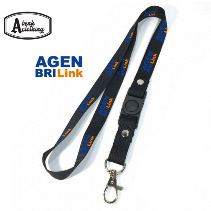

Gantungan kunci AGEN BRILink Bank Republik Indonesia tali lanyard bank gantungan leher id card name tag hitam