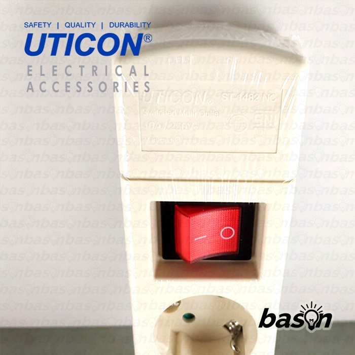 UTICON Stop Kontak + Saklar 3-6 lubang + Kabel 3m / 5m - Siap Pakai