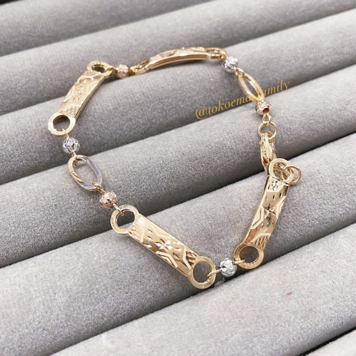 gelang emas 375 rantai plat 2 ,1gram - plat 2,1gr