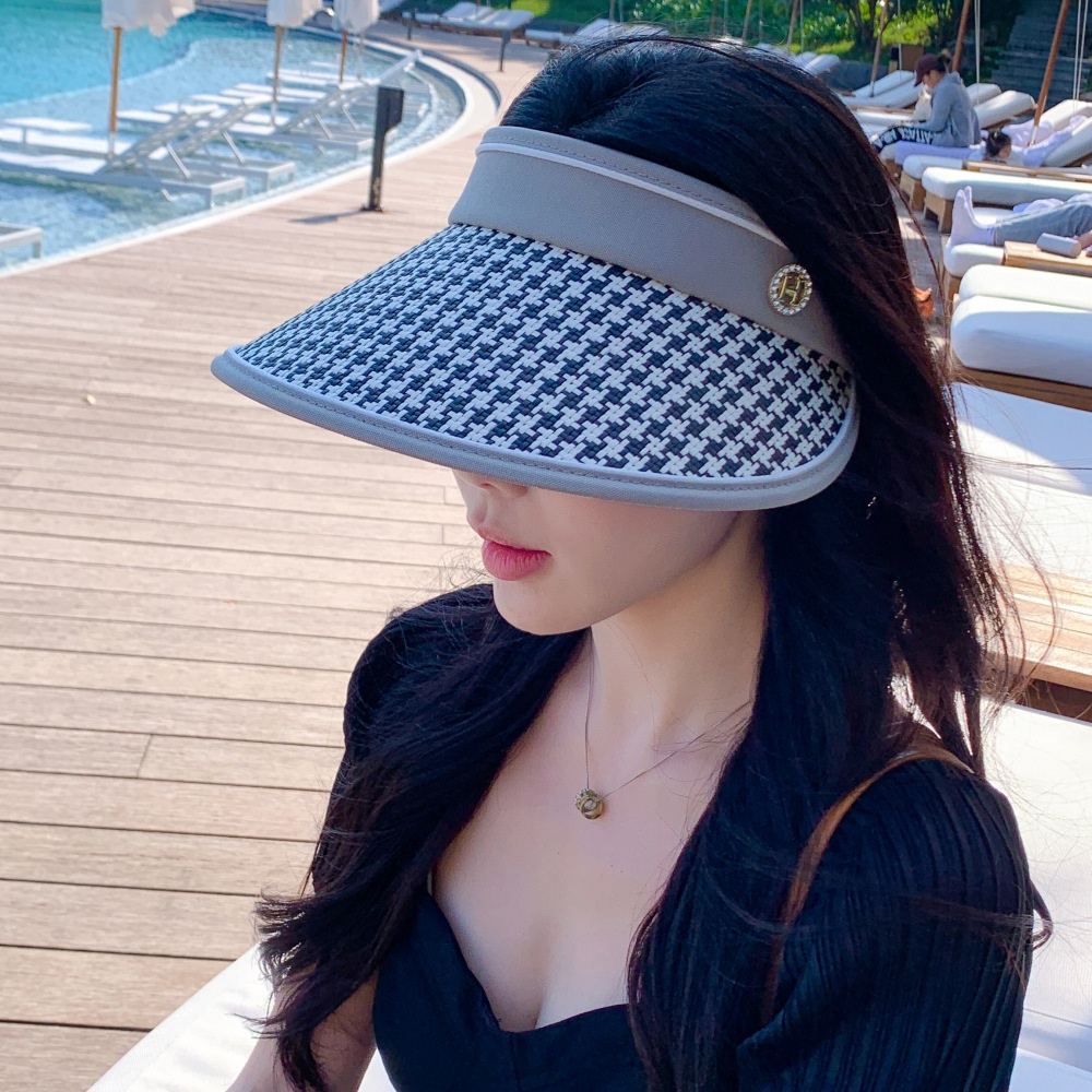 Travel shading, Pelindung Matahari, Berongga Atas Jerami Anyaman outdoor Topi Pantai eave Besar