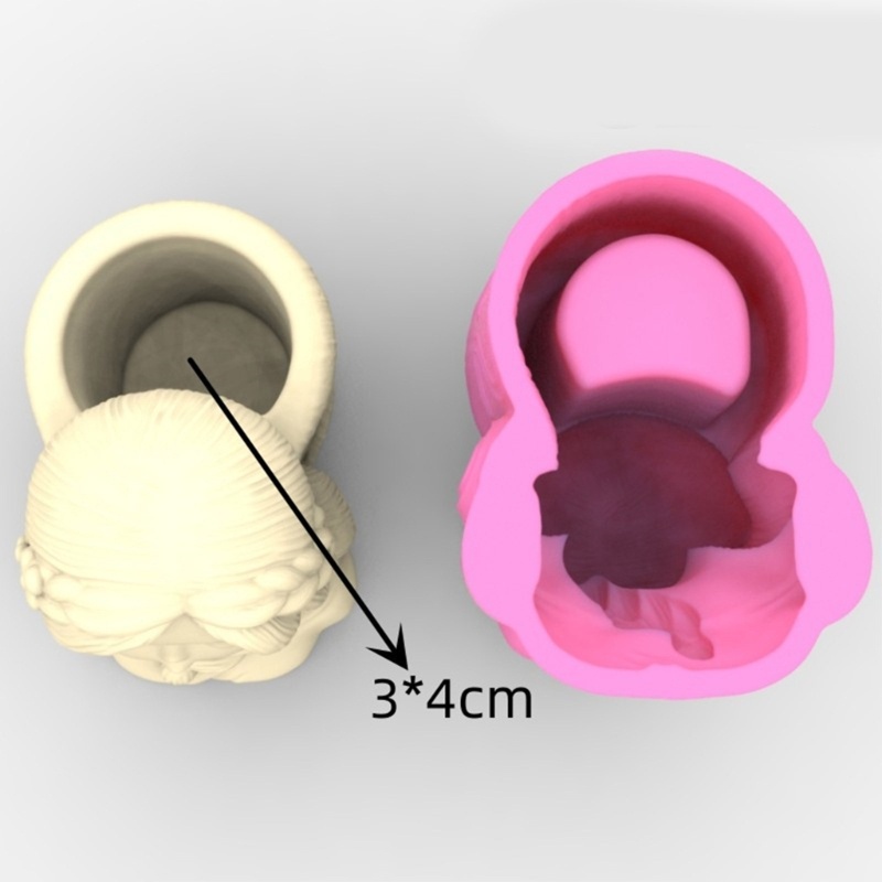 Siy Kepang Samping Gadis Cetakan Silikon Flower Girl Planter Mold Cetakan Resin Pot Bunga