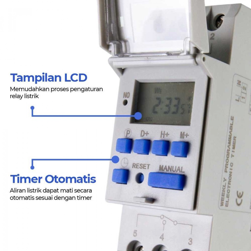 Saklar Listrik Otomatis Timer Programmable Time Switch Relay 16A 220V