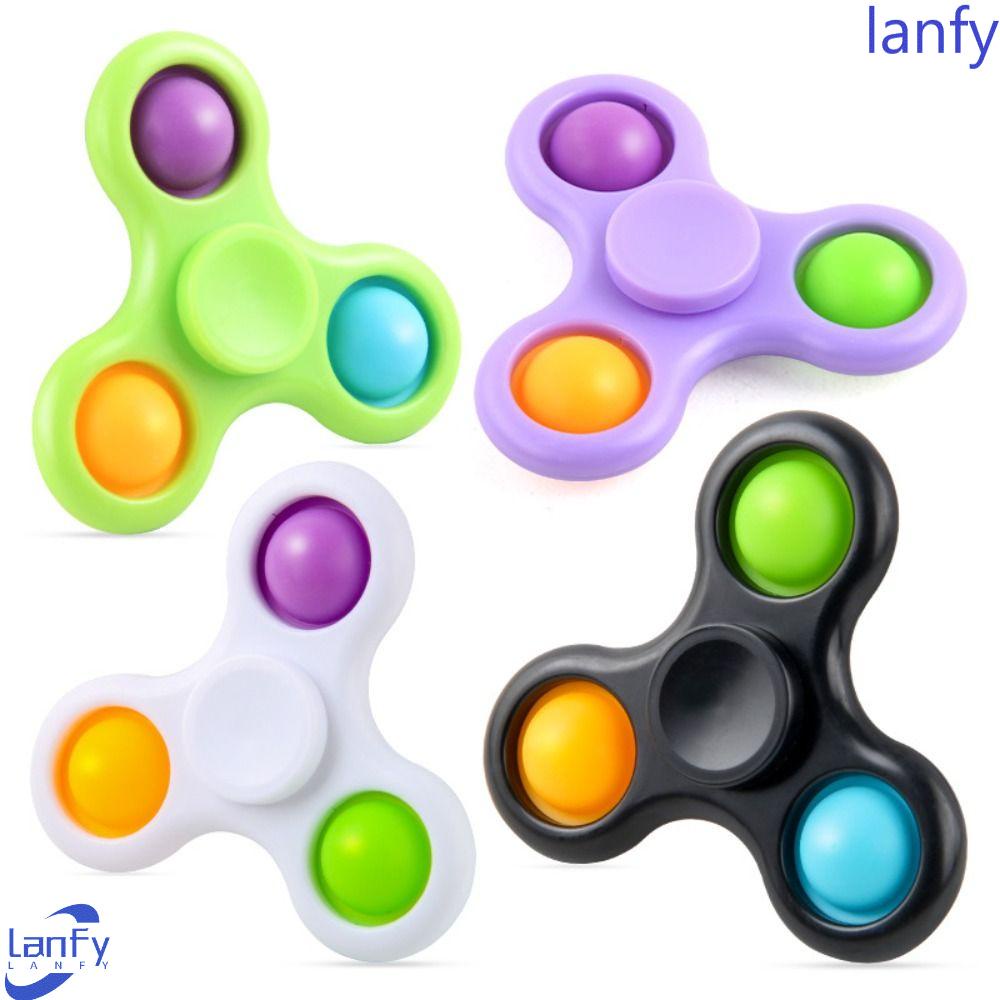 Lanfy Spinner Pop It Mainan 1pc Mainan Untuk Anak Perempuan Dekompresi Mainan Ujung Jari Gyroscope Hand Spinner Penurun Tekanan Tiga Jari Fidget