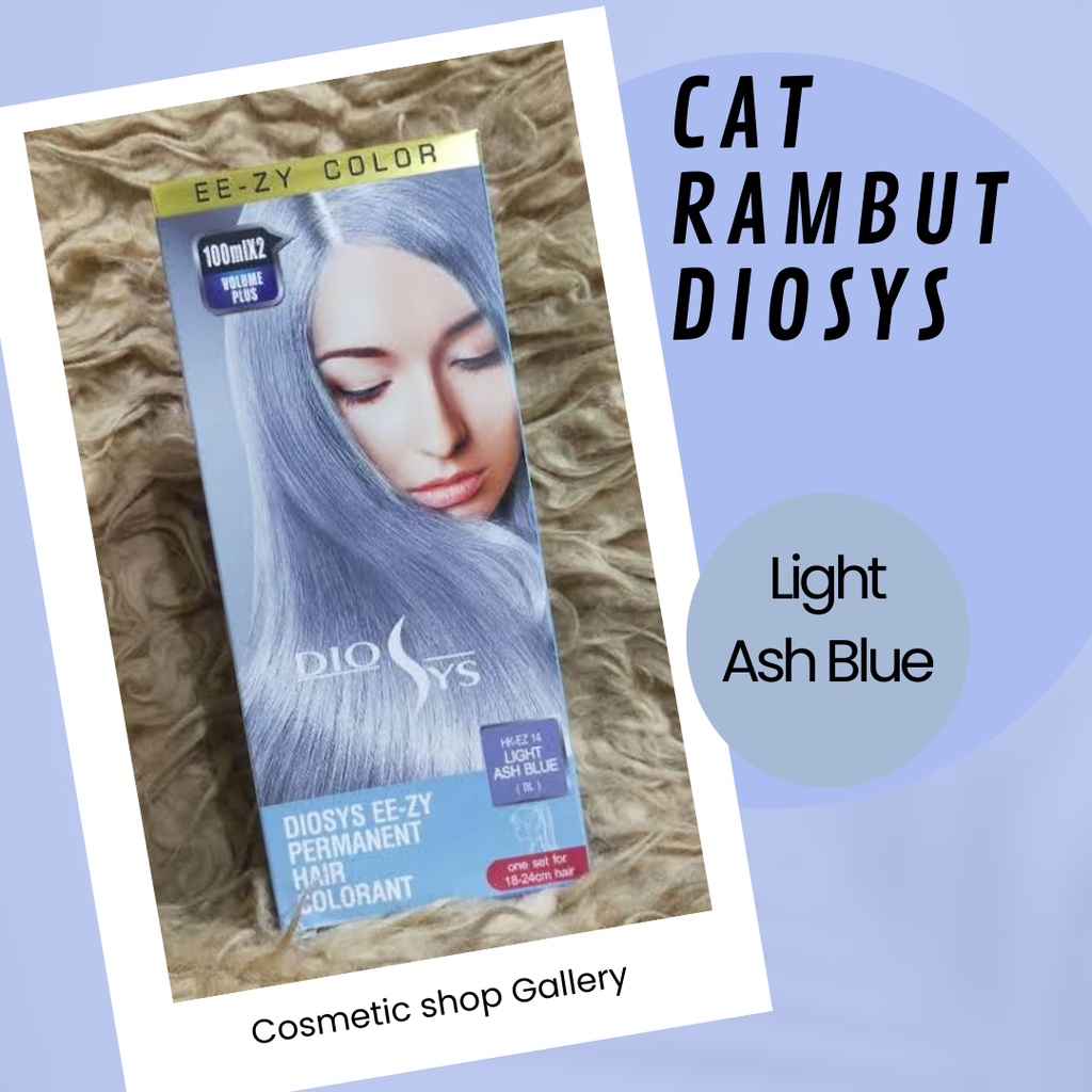 cat rambut diosys warna light ash blue hair color diosys set 100ml Cat rambut warna abu abu