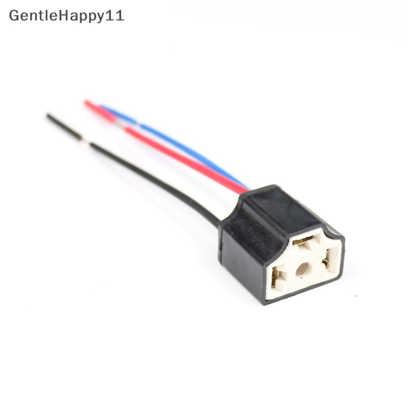 Gentlehappy H4 Tiga Lubang Kawat Keramik Kabel Bohlam Lampu Kepala Mobil Lamp Harness Socket Plug id