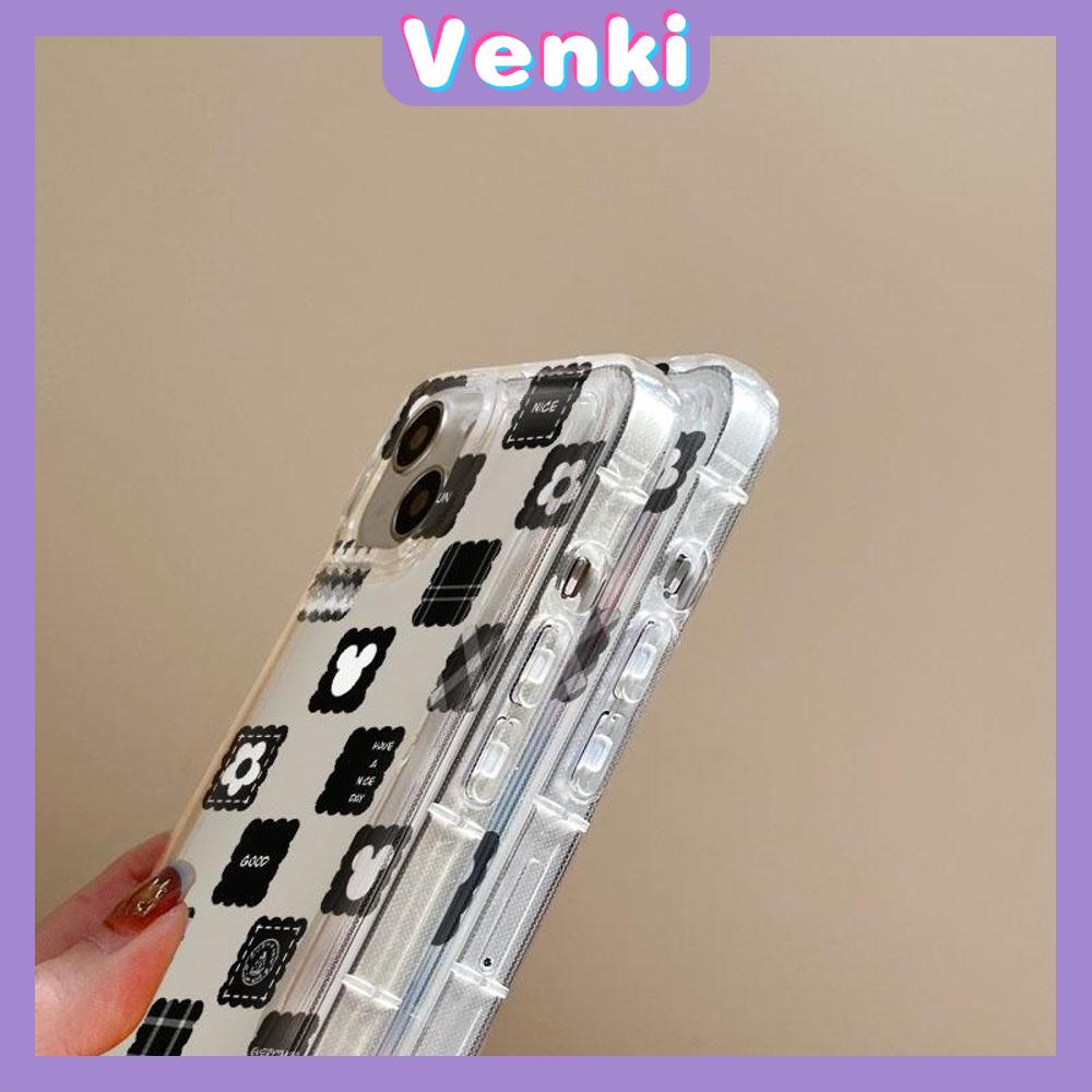 VENKI - For iPhone 11 Case Clear Phone Case TPU Soft Case Airbag Shockproof Protection Camera Checkerboard Heart Compatible with iPhone 14 13 Pro Max iPhone 12 Pro Max XR XS 7 8
