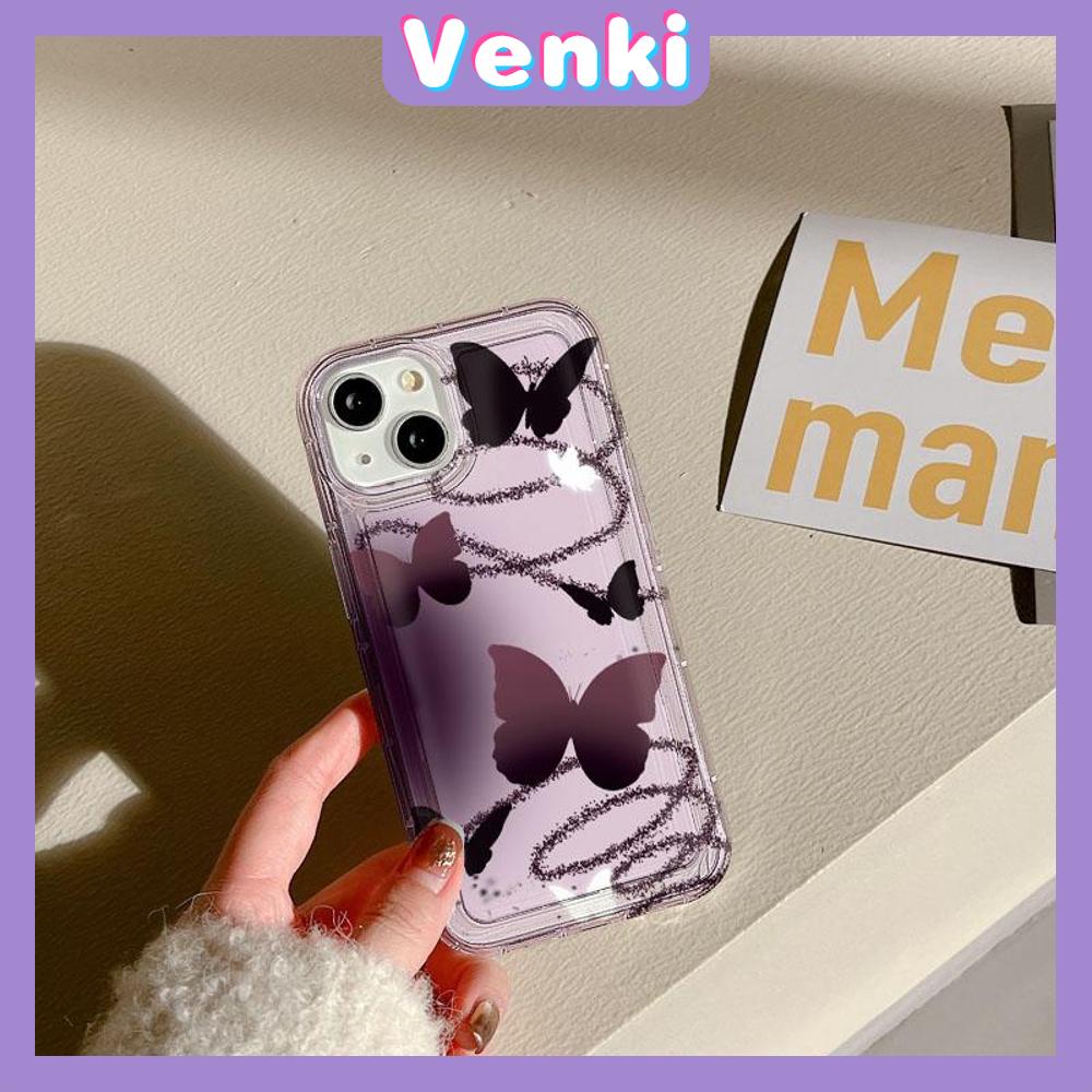 VENKI - For iPhone 11 Case Clear Phone Case TPU Soft Case Airbag Shockproof Protection Camera Cool Gradient Butterfly Compatible with iPhone 14 13 Pro Max iPhone 12 Pro Max XR XS 7