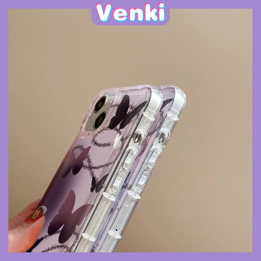 VENKI - For iPhone 11 Case Clear Phone Case TPU Soft Case Airbag Shockproof Protection Camera Cool Gradient Butterfly Compatible with iPhone 14 13 Pro Max iPhone 12 Pro Max XR XS 7