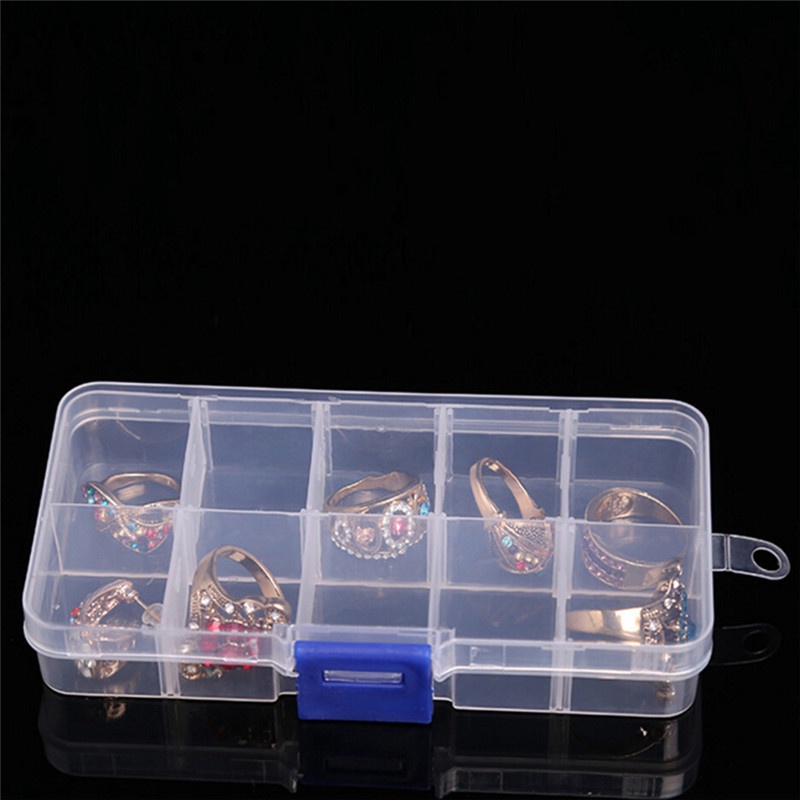 Deid Plastik 10slot Adjustable Kotak Penyimpanan Perhiasan Case Craft Organizer Beads Martijn