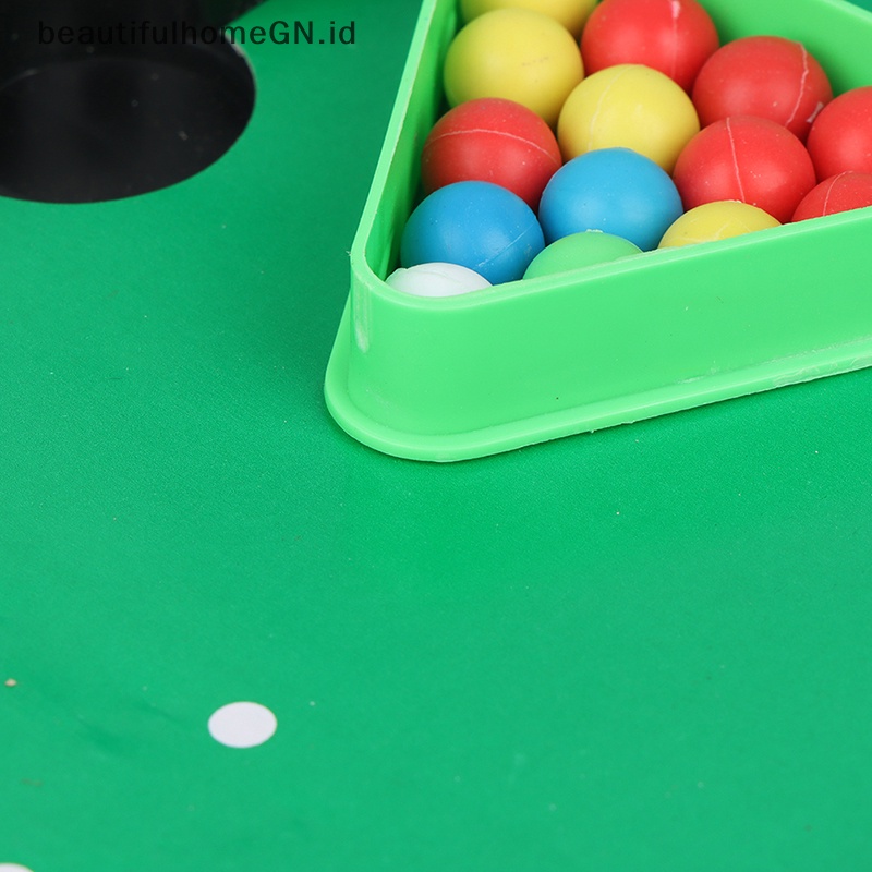 {Cantik} Set Permainan Mainan Snooker Meja Kolam Renang Mini Biliar Interaksi Orang Tua-Anak~