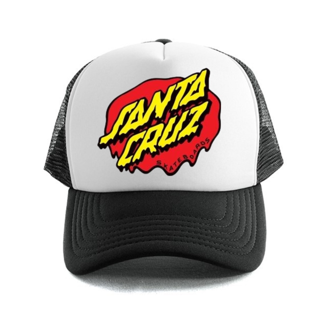 STORENIGHT Trucker Hat - Topi Jaring Jala Hitam Putih SantaCruz