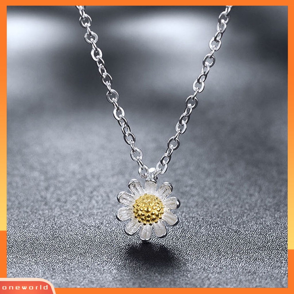 [ONE] Silverhoo Ladies Necklace Krisan Dekorasi Leher925 Perak Kalung Bentuk Krisan Mini Untuk Pergi Jalan