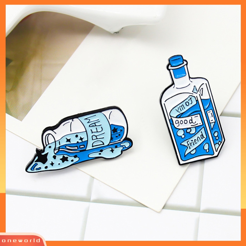 [ONE] Lapel Pins Huruf Ringan Bergaya Drift Botol Bros Pin Pakaian Dekor