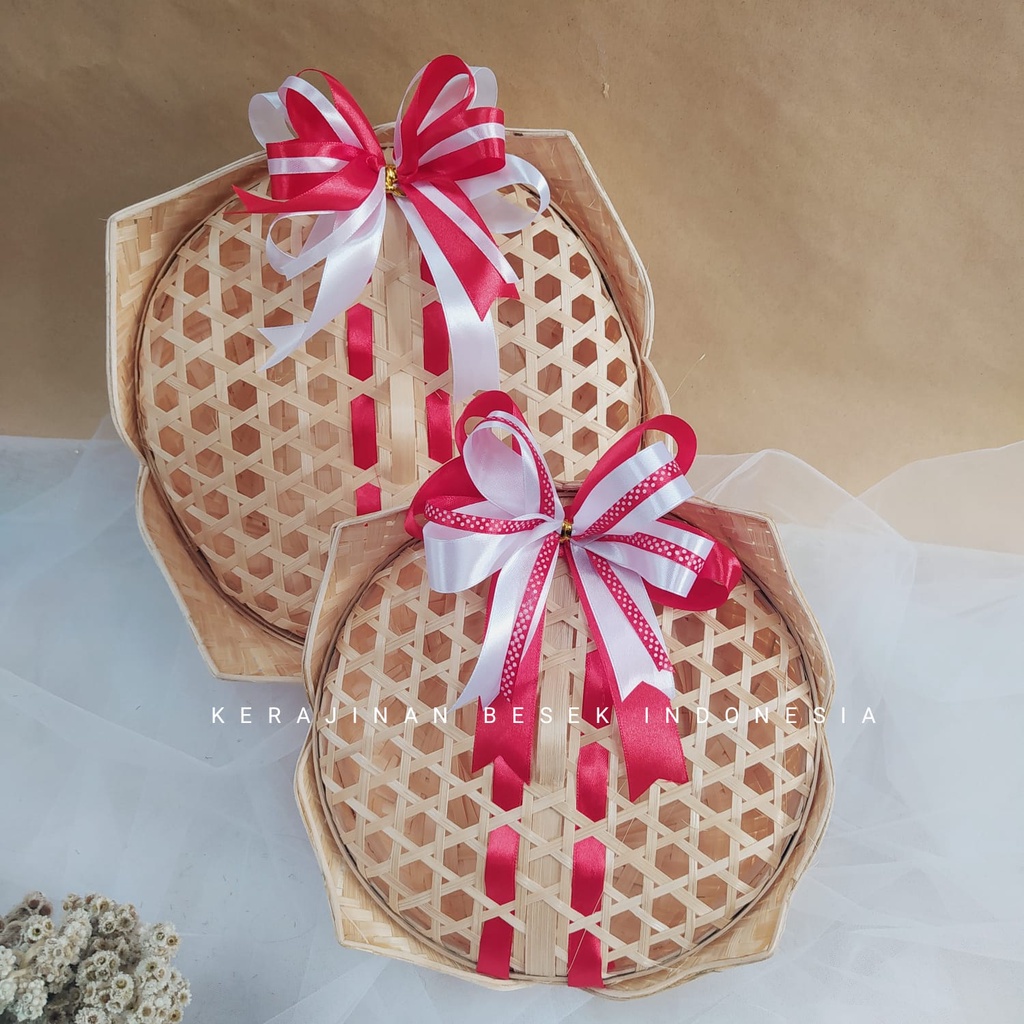 Bambu TERATAI TEMA HARI KEMERDEKAAN// Merah putih//  Wadah Hampers// Wadah bambu// Wadah unik// Kera