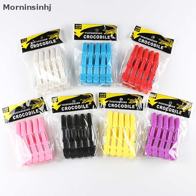 Mornin 5pcs/lot Klip Rambut Plastik Hairdressing Clamp Claw Section Alligator Clips Barber Untuk Salon Styling Aksesoris Rambut Jepit Rambut id