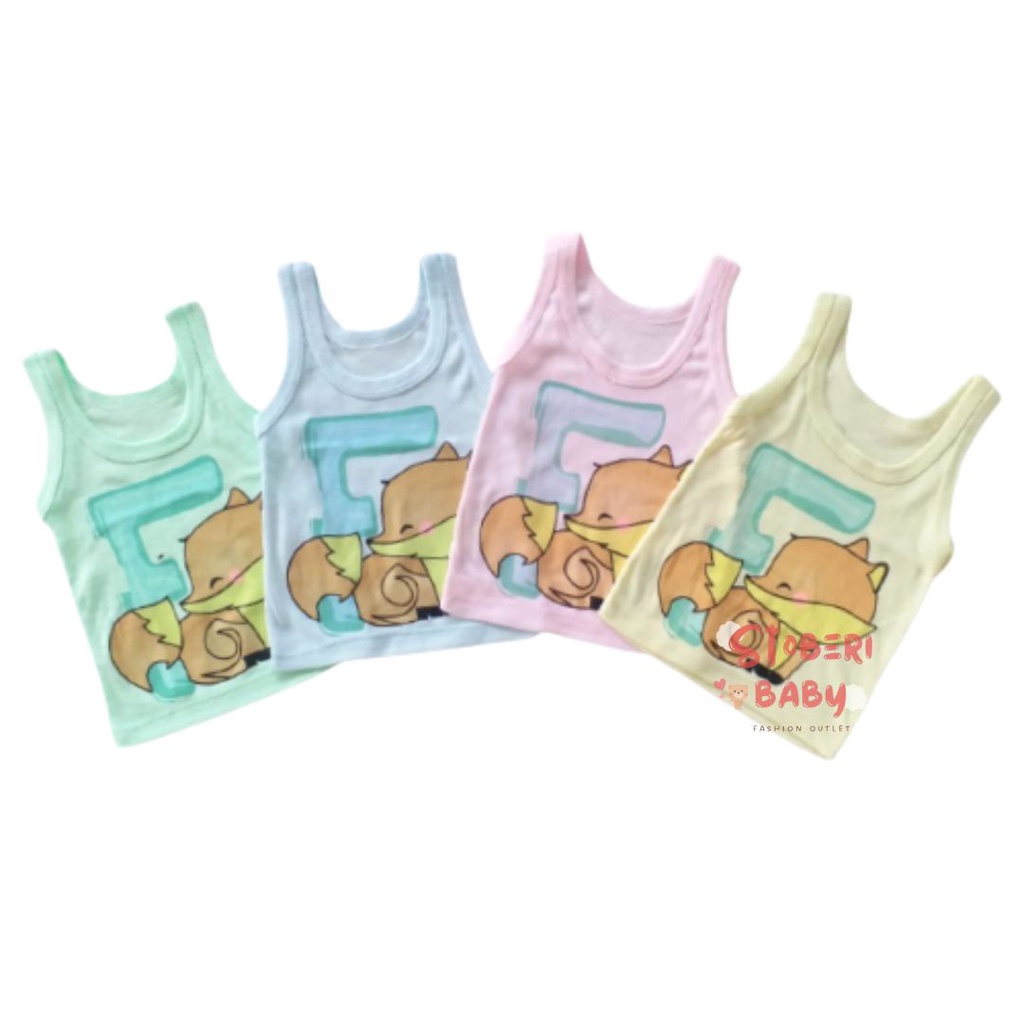 stoberi baby - KAOS SINGLET MOTIF WARNA ANAK kaos dalam oblong anak laki2 dan perempuan newborn-3thn