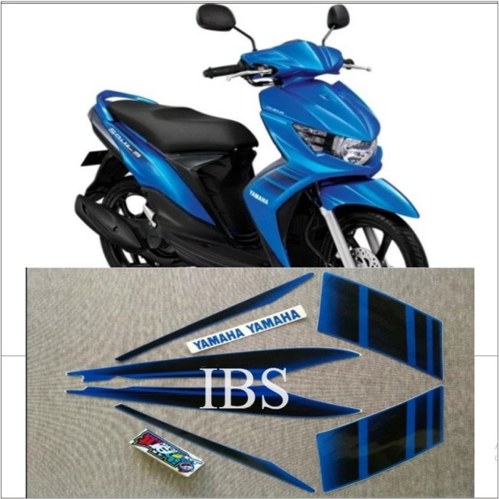 STRIPING MIO SOUL GT BIRU 2011 2012 STIKER ORI YAMAHA POLET