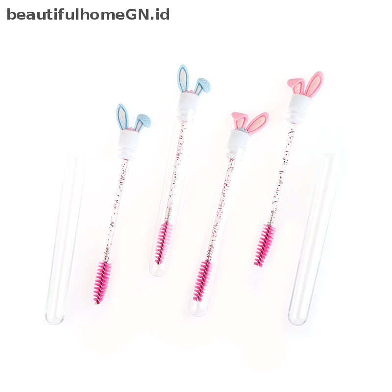 {Cantik} Sikat Bulu Mata Kelinci Maskara Wands Spoolies Tabung Kristal Alat Kuas Make Up~