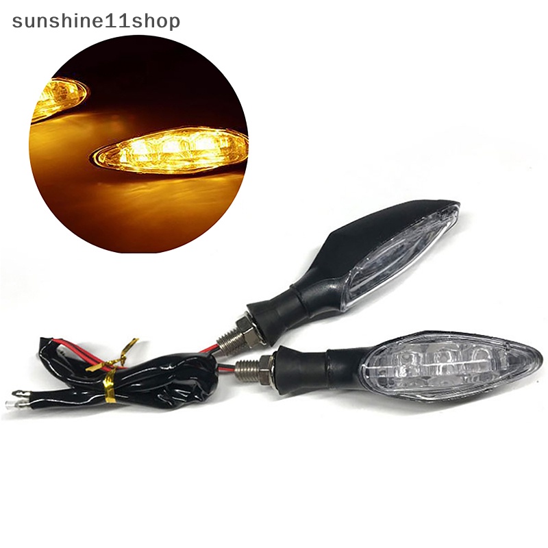 Sho Untuk Cafe Racer Honda BMW Yamaha 2PCS Universal 12V Sein Motor 3LED Lampu Kedip Belakang Indikator Tail Light N