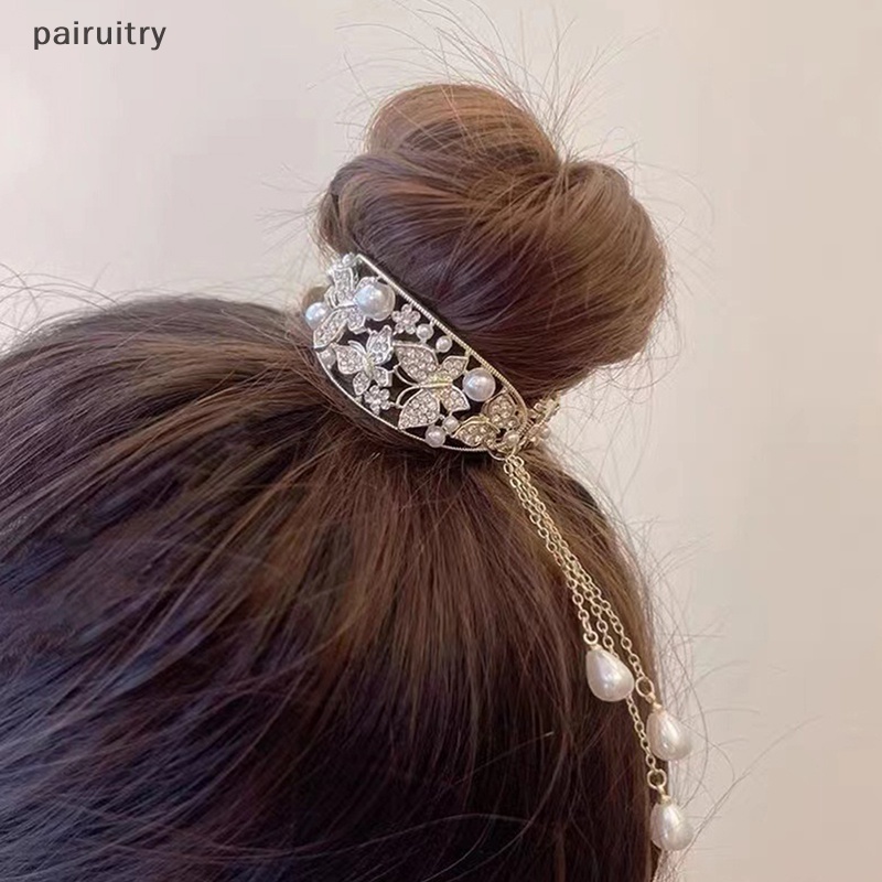 Prt Baru Retro Kupu-Kupu Tinggi Ponytail Rambut Klip Rumbai Pil Kepala Tetap Kartu Rambut Hiu Klip Fashion Hiasan Kepala Perempuan PRT