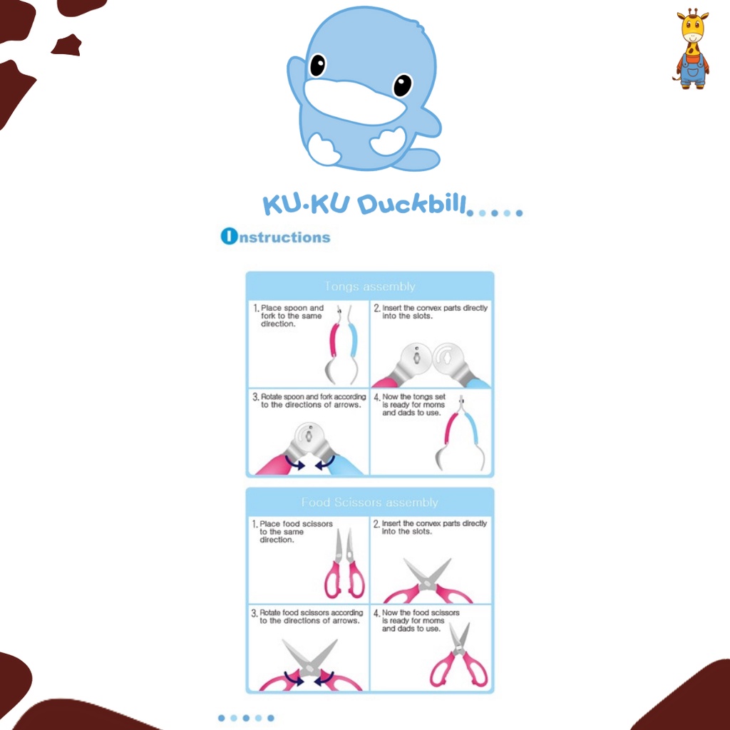 Kuku Duckbill Tongs And Food Scissors KU3033 /  Gunting Makanan + Sendok Garpu