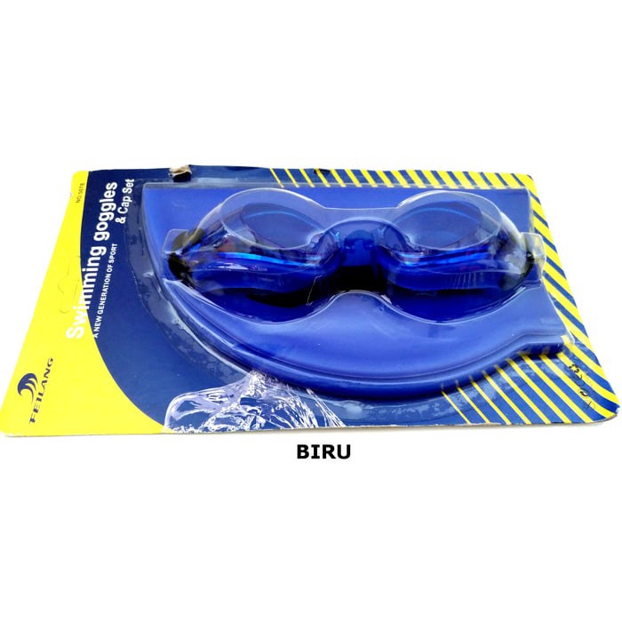 KACAMATA RENANG ANAK + TUTUP KEPALA / Kacamata Renang Feilang 5078