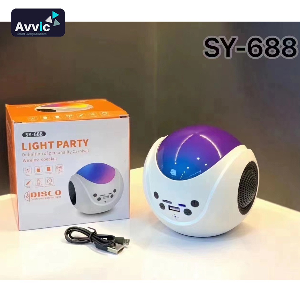 AVVIC SY-688 Speaker Bluetooth Lampu LED Wireless Speaker Light Party Disco Rechargeable