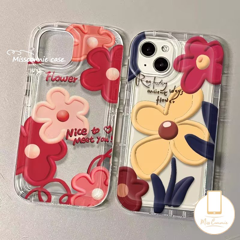 Ins Korea Lukisan Minyak Bunga Casing Transparan Untuk Redmi10 9 A1 12C 9A 10A 9T 9C NFC Redmi Note10 9 11 10s 8 11s 10 Pro Max POCO F4 Fresh Flowers Shockproof Airbag Soft Case