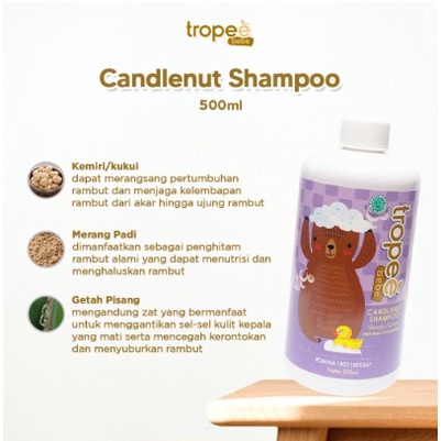 Tropee Bebe - Shampo Kemiri (Candlenut Shampoo) 100ml , Refill 500ml