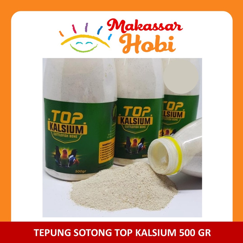 Tepung Sotong Top Kalsium 500gr Pakan Makanan Burung Gecko Reptil Kura