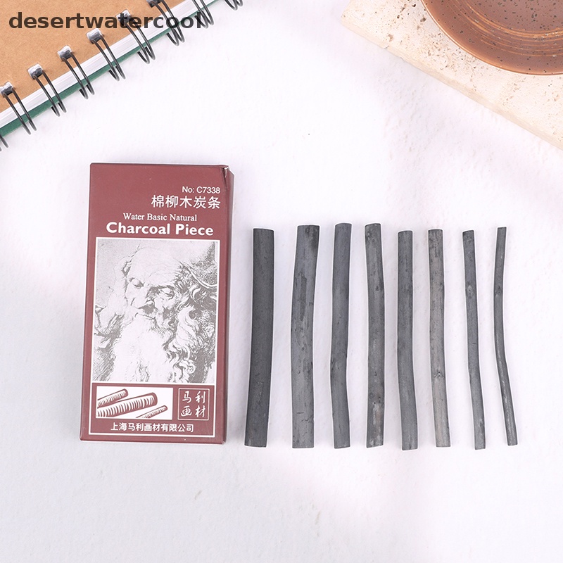 Deid 8Pcs /pack Pensil Profesi Sketsa Gambar Willow Charcoal Bar Artis Art Crayons Paing Perlengkapan Gambar Martijn