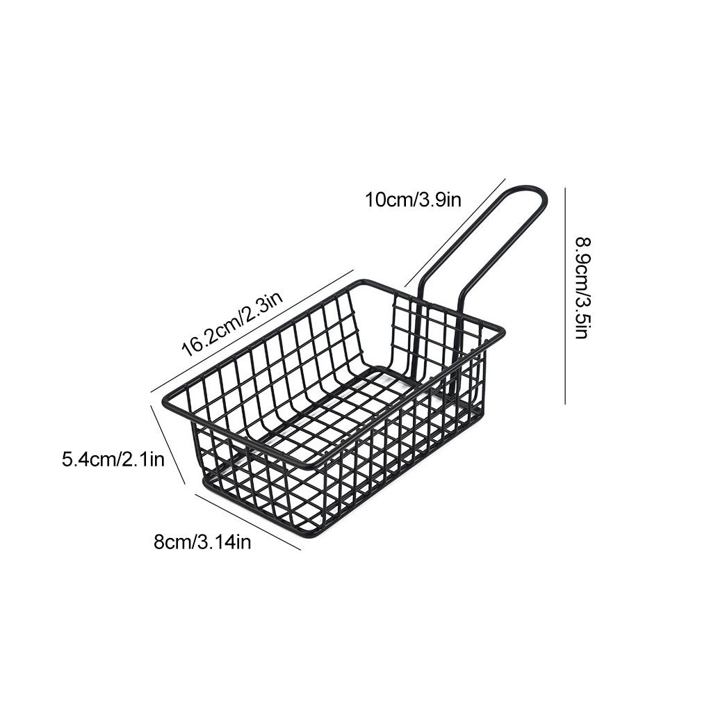 Penggorengan Keripik Colander Basket Drainer Stainless Steel Aksesori Gadget Filter Wadah Persegi Bilas Skimmer Masak