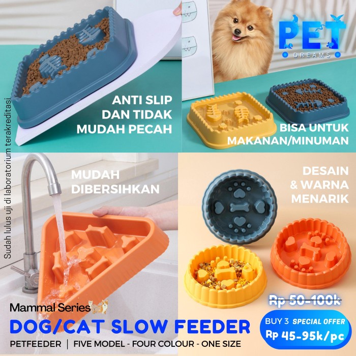 TEMPAT MAKAN ANJING KUCING - PET BOWL SLOW FEEDING FEEDER DOG CAT