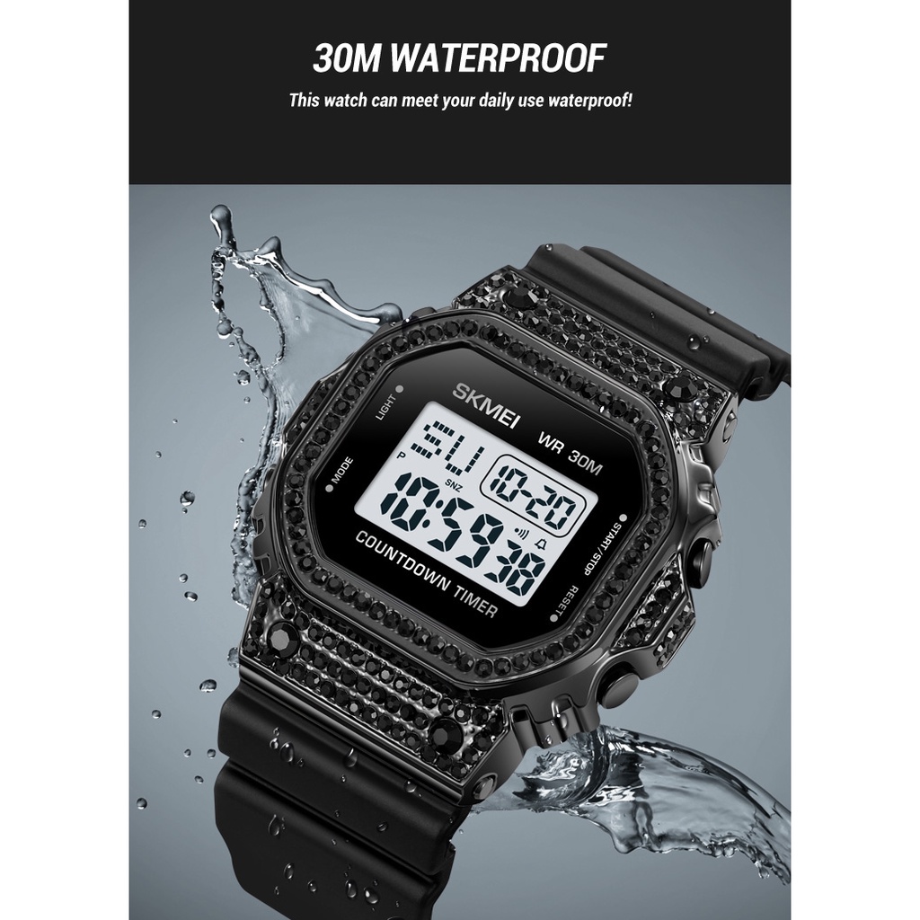 SKMEI Jam Tangan Wanita Digital Retro Luxury Alarm Waterproof 30M - 2000