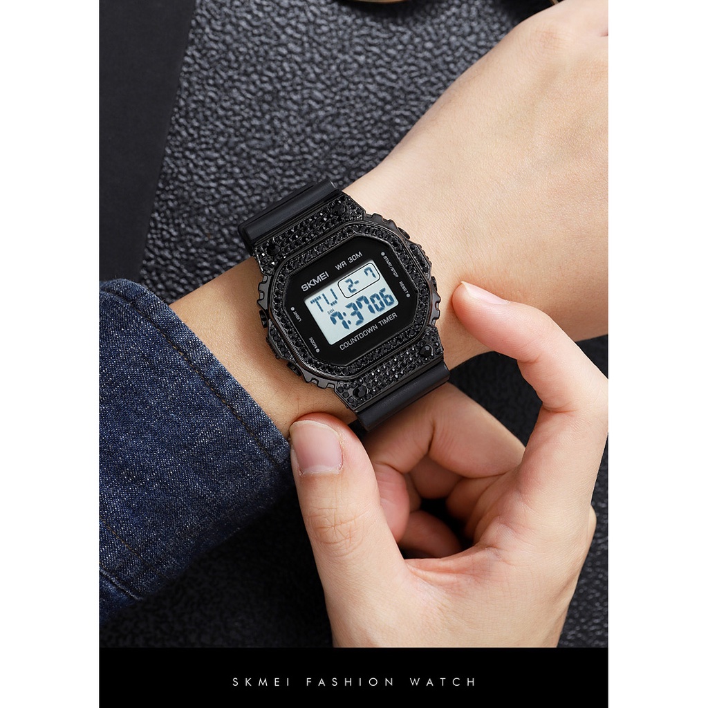 SKMEI Jam Tangan Wanita Digital Retro Luxury Alarm Waterproof 30M - 2000