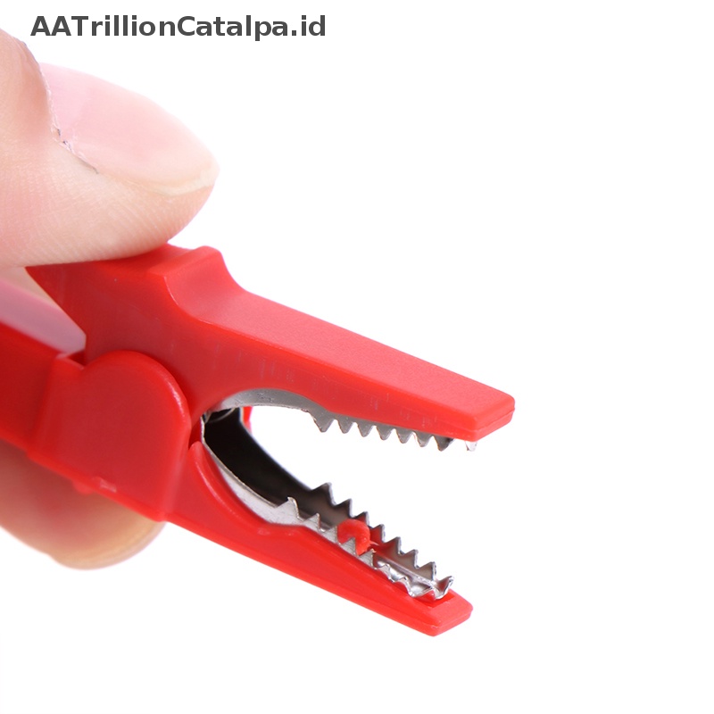 Aatrillioncatalpa 2pcs Klip Buaya 55mm Dengan 2pcs plug Pisang 4mm Hitam Dan Merah ID