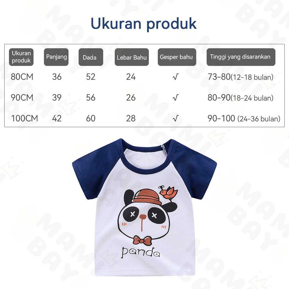 Mamibayi kaos bayi lucu baju tidur anak bayi piyama lengan pendek lembut pajamas anak import untuk 1-3tahun