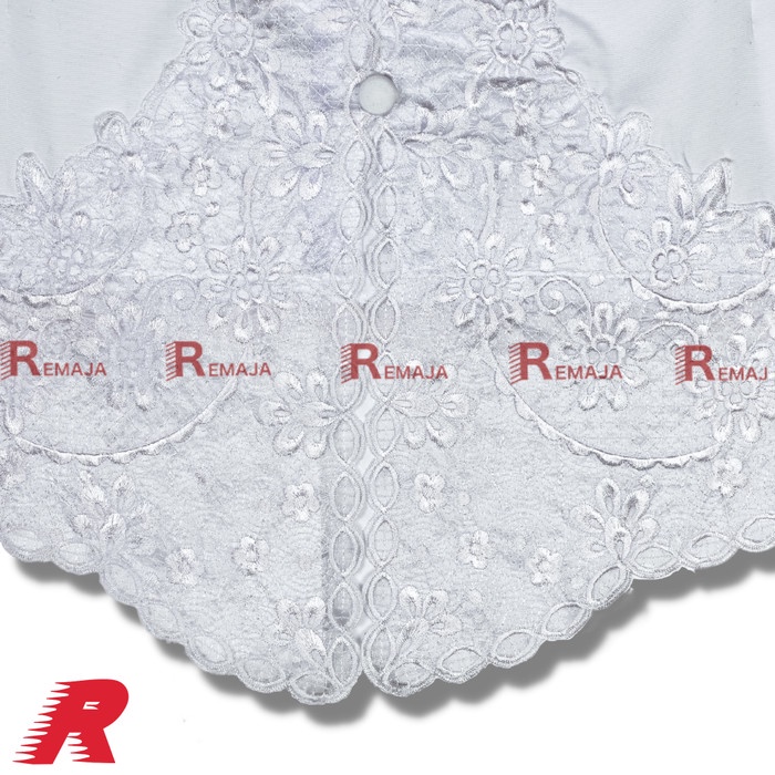 Kebaya Sekolah Encim SMP/SMA Wanita 13-18 Tahun Warna Putih Bordir - Putih, XL