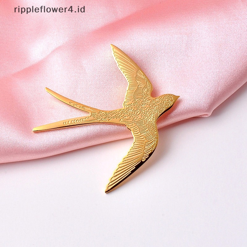 {rippleflower4.id} Bros Walet Kecil Baja Titanium Yang Modis Logam Pin Lucu Kepribadian Bros Serbaguna Dekorasi Pakaian Hiasan Dada~