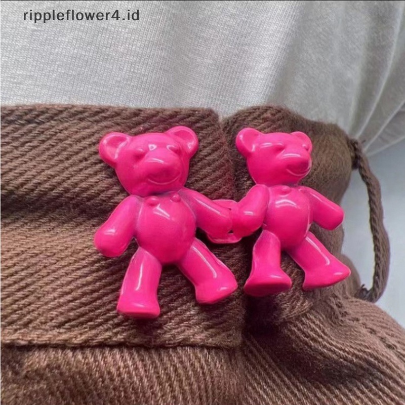 {rippleflower4.id} 2pcs Bear Detachable Metal Buttons Snap Fastener Pants Pin Tombol Ditarik Jahitan-Gesper Bebas Jeans Cocok Sangat Mengurangi Pinggang~