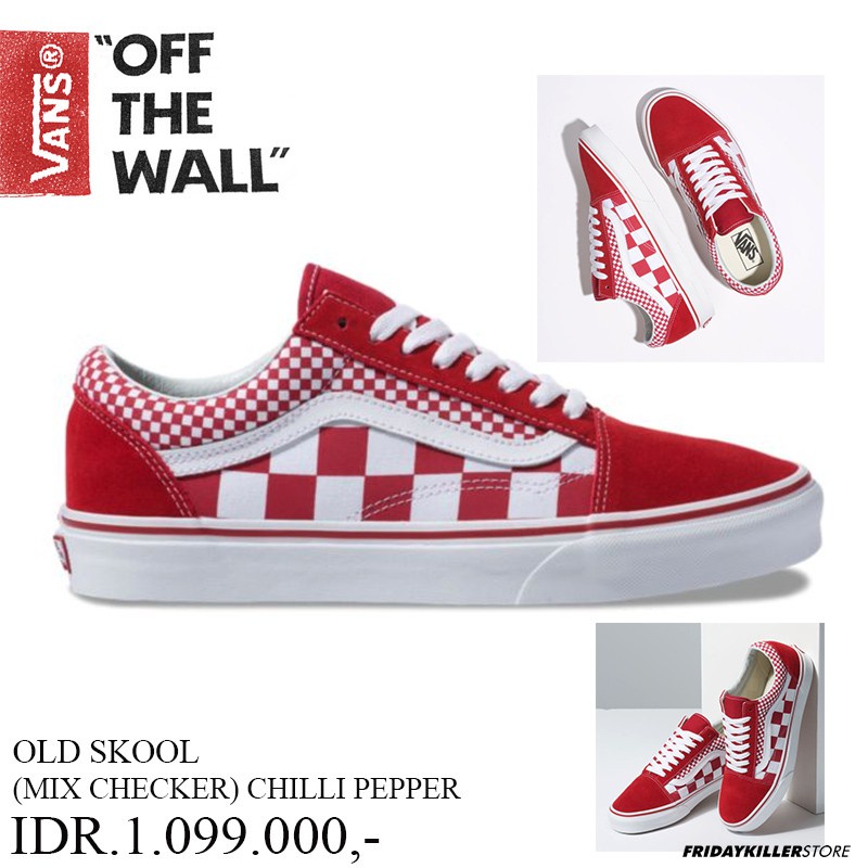 SEPATU VANS OFF THE WALL | OLD SKOOL MIX CHECK CHILLI