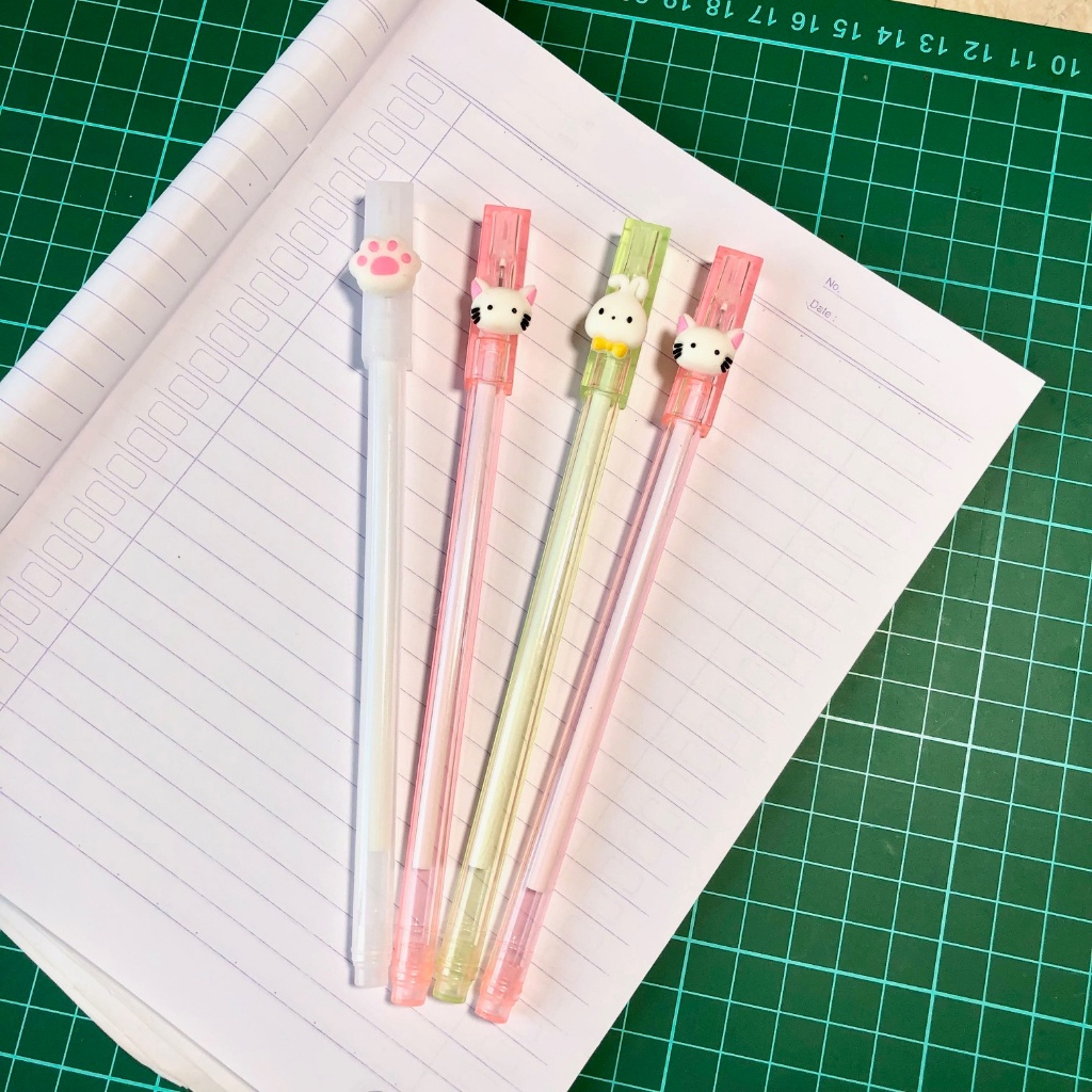 

4pcs Pena Pulpen Gel Tinta Hitam Gantungan Rabbit Pen GoK-ST0367