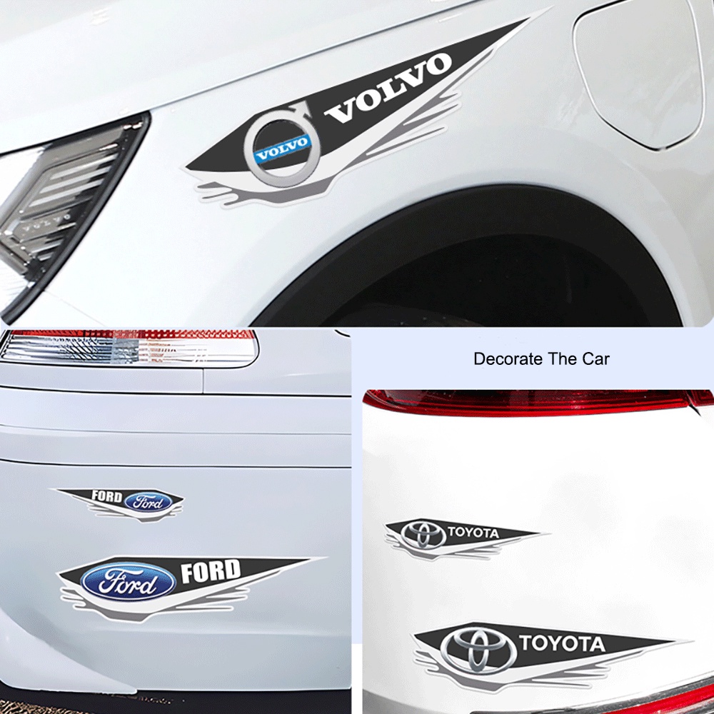 4pcs Stiker Logo Mobil Untuk Menutupi Goresan Styling Stiker Dekorasi Body Mobil Kreatif Decals Decor Aksesoris