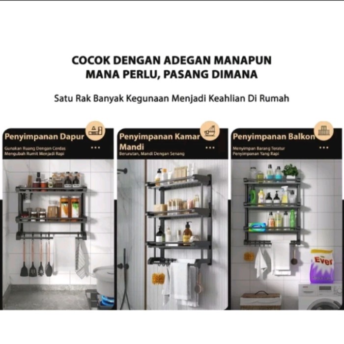Rak Handuk Kamar Mandi Black Edition Elegan Rak Kamar Mandi Premium