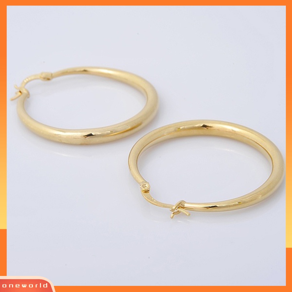 [WOD] Wanita Fashion Besar Halus Lingkaran Hoop Anting Statement Piercing Perhiasan Hadiah