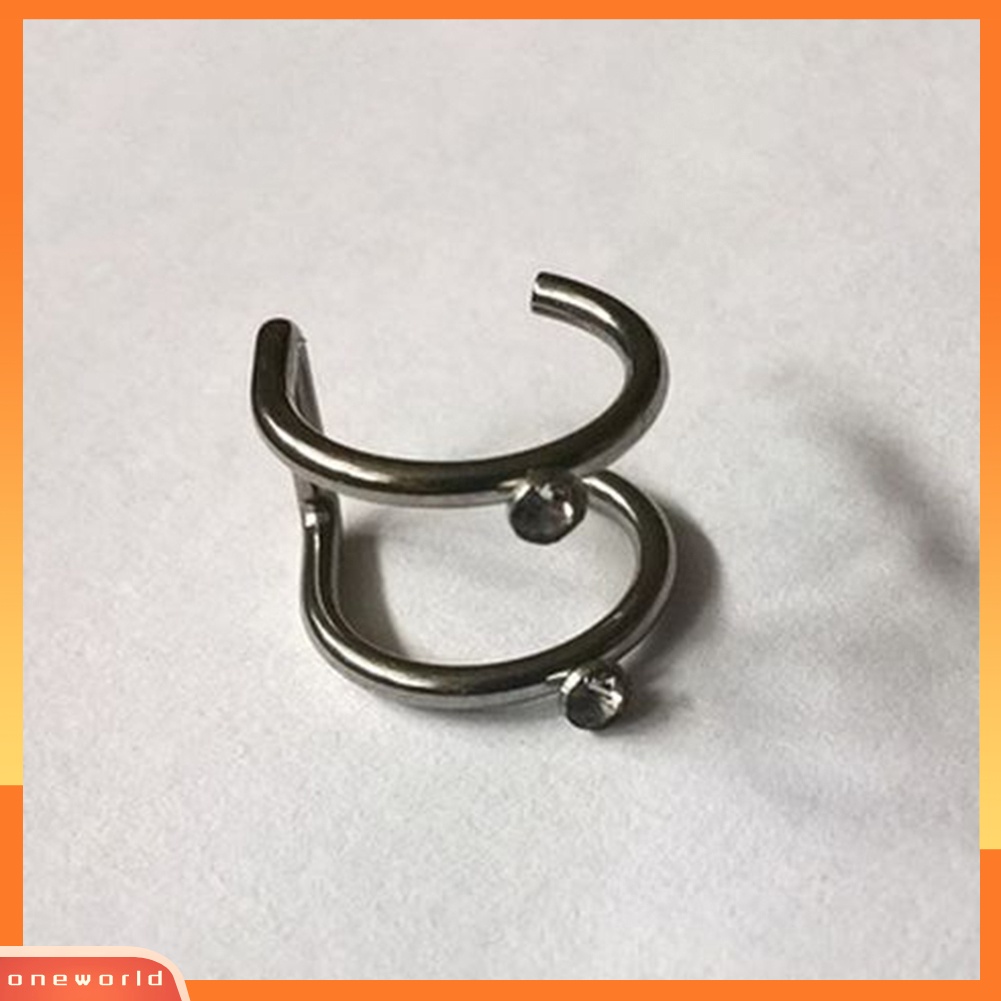 [WOD] 1pc Wanita Berlian Imitasi Hias Helix Tulang Rawan Telinga Manset Tanpa Tindik Klip On Earring