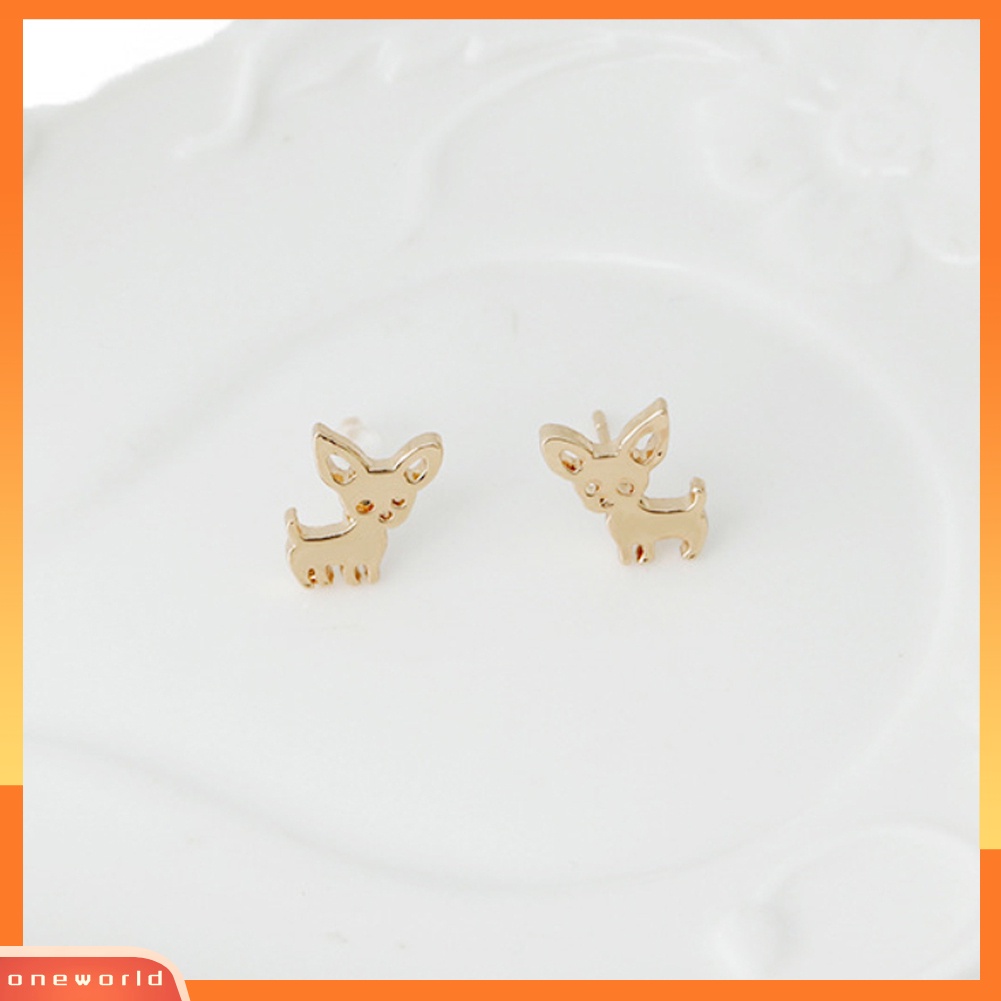 [WOD] Fashion Wanita Chihuahua Anting Pejantan Telinga Anjing Lucu Studs Piercing Perhiasan Hadiah