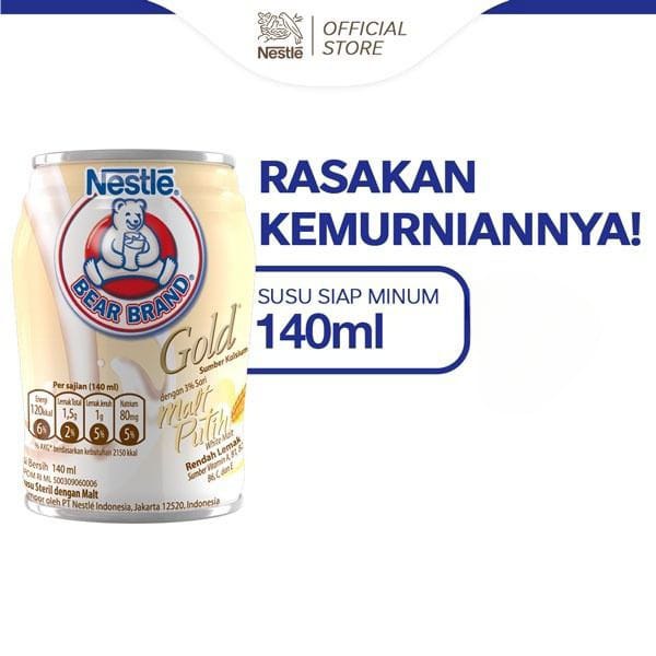 BEAR BRAND GOLD WHIITE MALT 140ML / SUSU STERIL