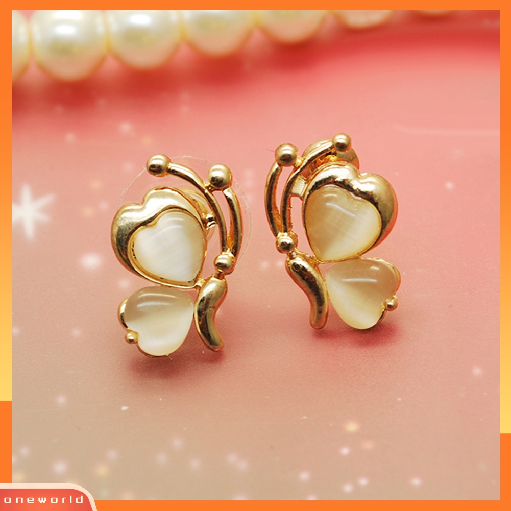 [WOD] 1pasang Fashion Wanita Kupu-Kupu Berlapis Emas Anting Pejantan Telinga Perhiasan Charms